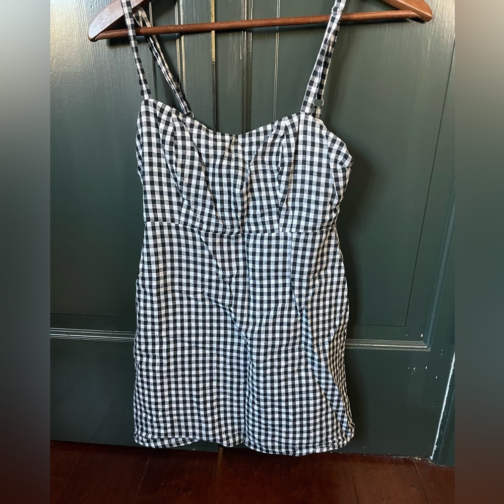 brandy melville black and white checkered dress